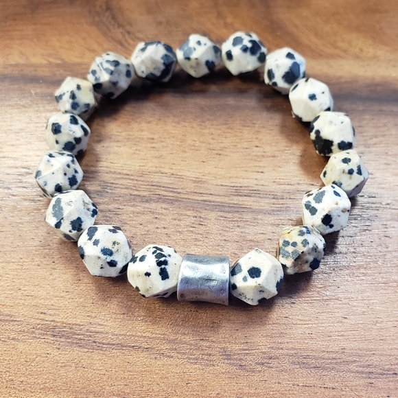 Hand Crafted Jewelry - Dalmatian Jasper Beads Bracelet